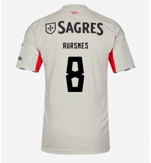 Benfica Fredrik Aursnes #8 Venkovní Dres 2025-26 Krátký Rukáv Benfica Fredrik Aursnes #8 Venkovní Dres 2025-26 Krátký Rukáv